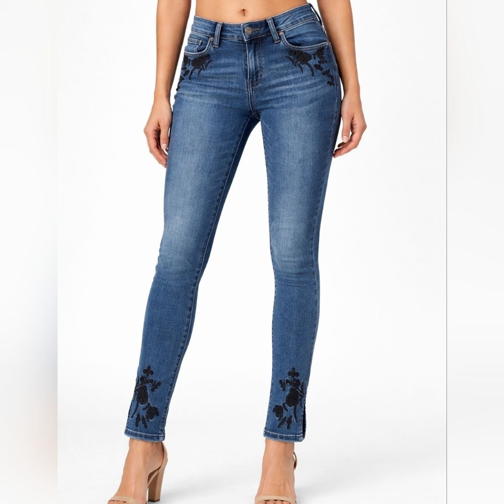Lucky Brand Lolita Skinny Jeans Floral Embroidered Size 4 / 27